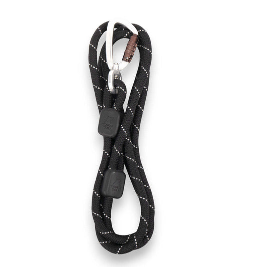 Woolly Wolf Rope elastični povodac - Raven Black